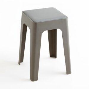 BANCO PLAST.C/COJIN GRIS RETHDC993 1 GY/GRAY(W25D25H46CM)