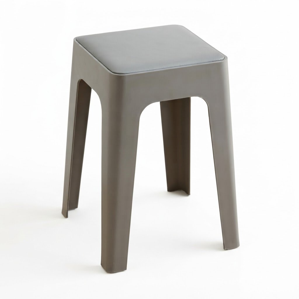 BANCO PLAST.C/COJIN GRIS RETHDC993 1 GY/GRAY(W25D25H46CM)