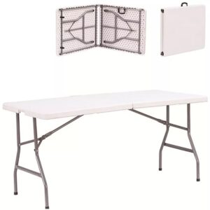 MESA PLEGABLE RECT BLANCA 187X74CM