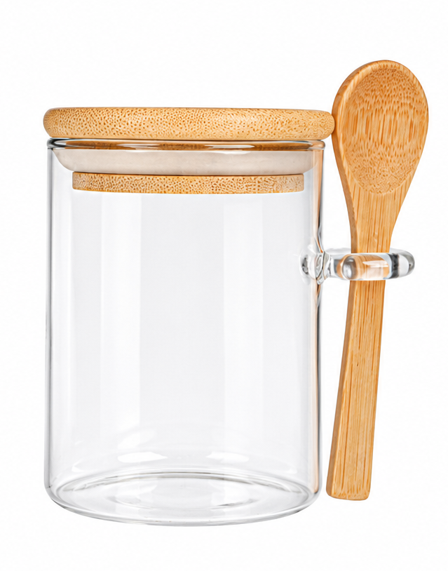 REPOSTERO VIDRIO BOROSILICATO C/TAPA AMP;AMP CUCHARA REF:FS800 (800ML)