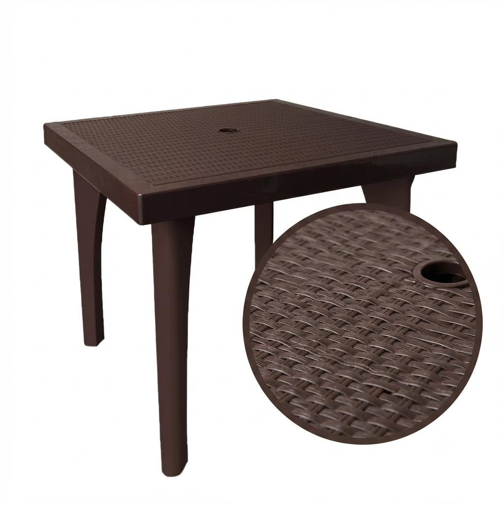 MESA RATAN GLAMUR CUADRADA 3