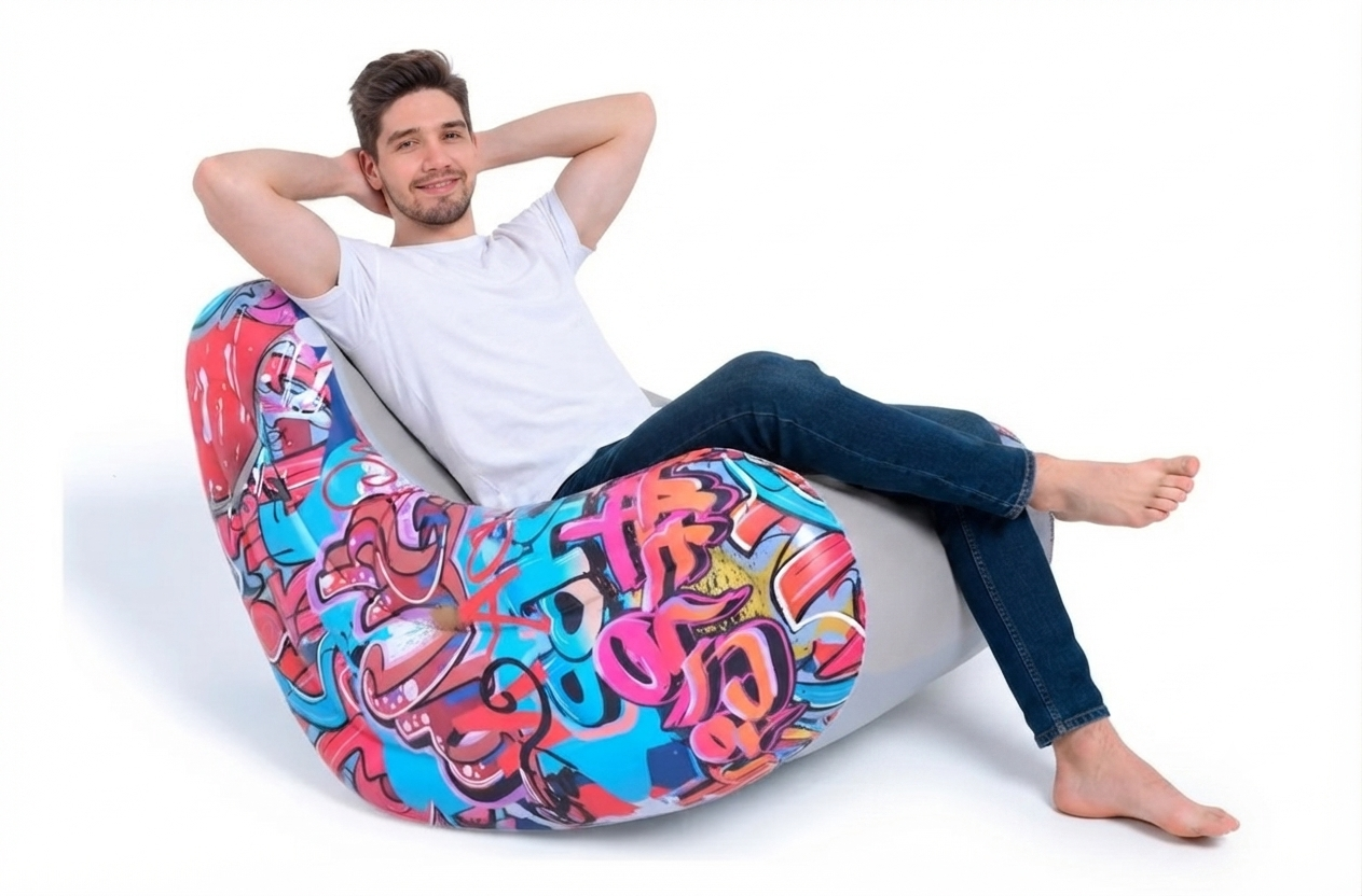 SILLON INFLABLE DISEÑO DE GRAFFITI