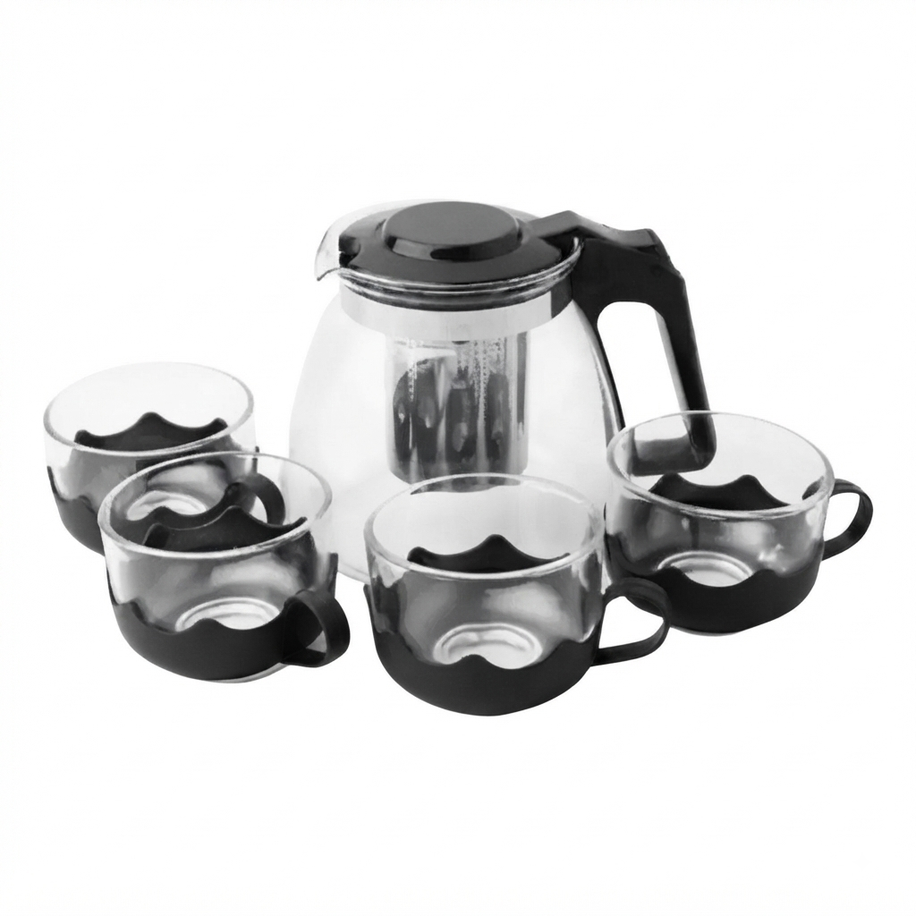 JGO TETERA CON FILTRO 900ML Y 4 TAZAS 225ML. CAJA REGALO FEDERAL