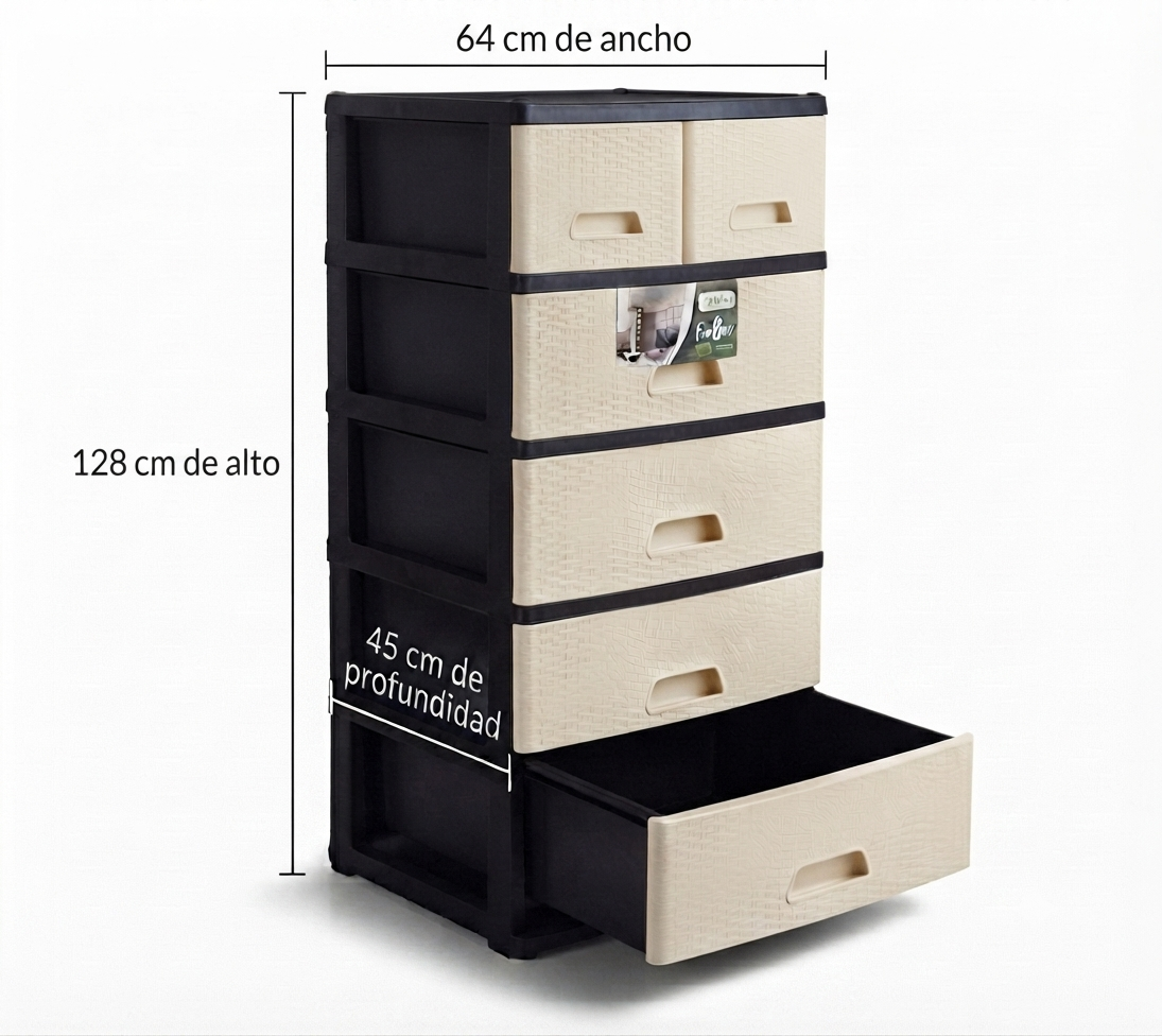 CAJONERA COMODA RATTAN MEGA DUPLEX 5P