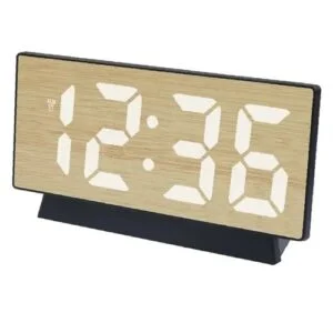 RELOJ DIGITAL MESA RECT.ACABADO MADERA REF:ES28364 (18.529CM)