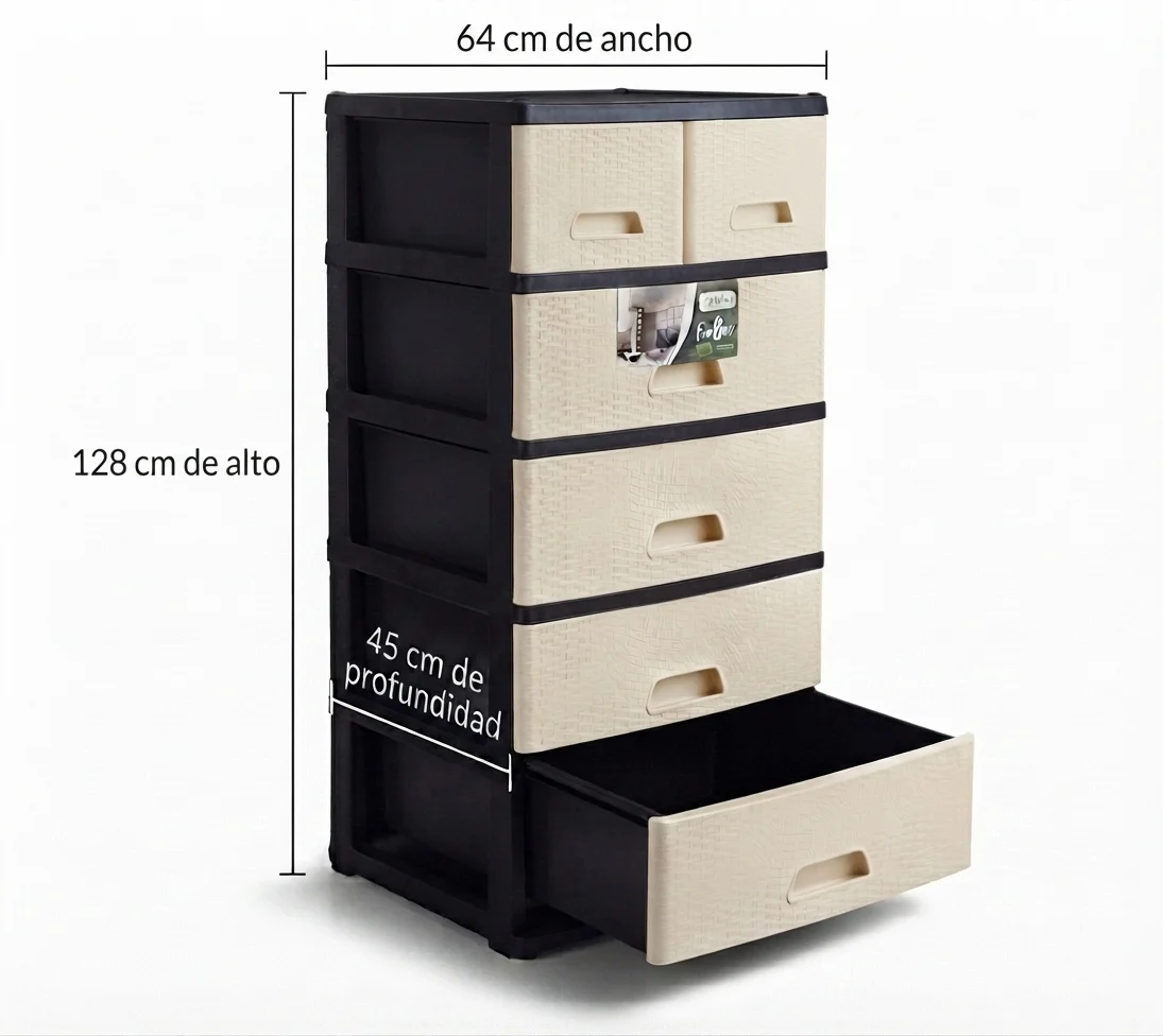 CAJONERA COMODA RATTAN MEGA DUPLEX 5P