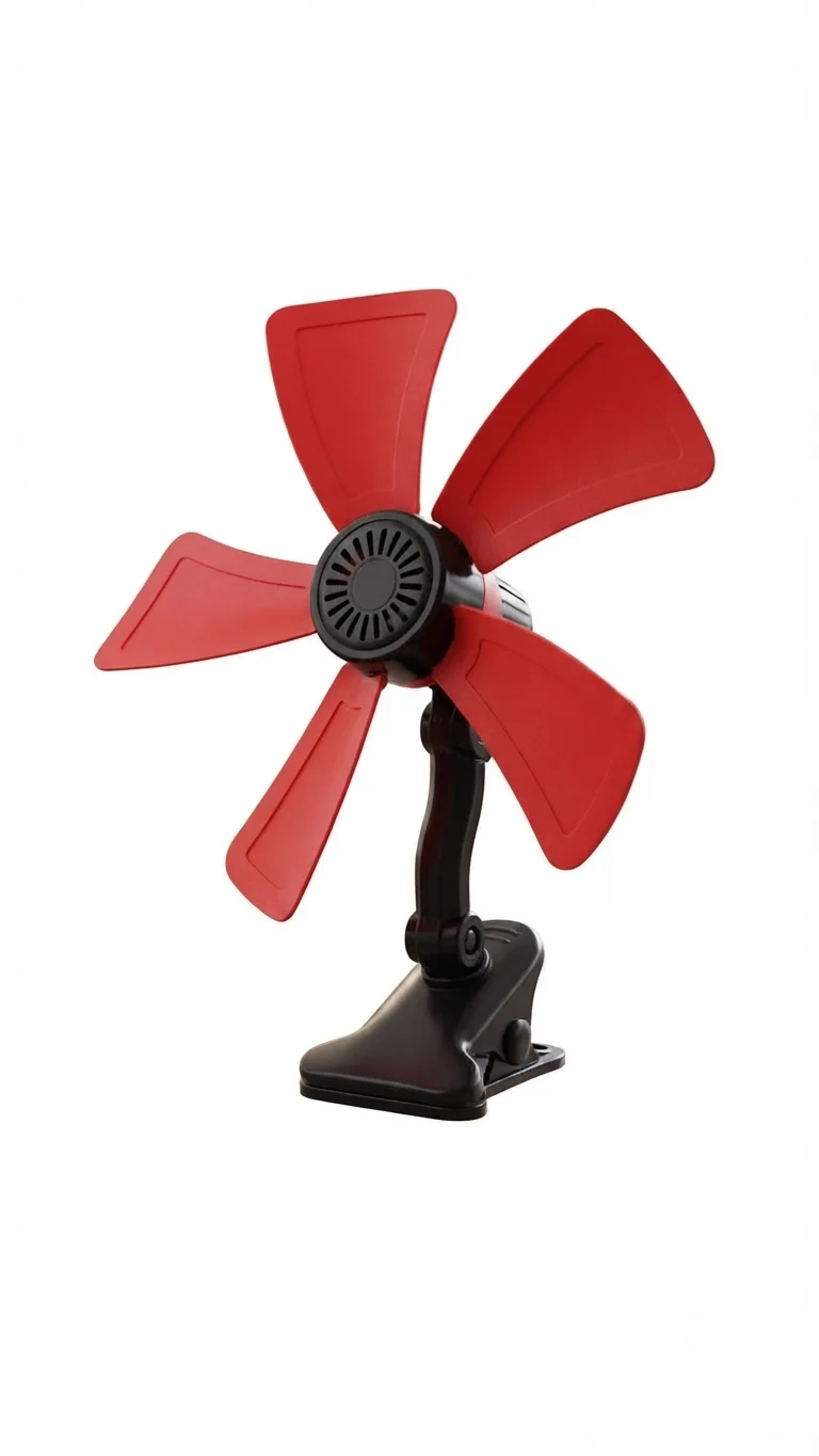 VENTILADOR PINZA 4 ASPAS ROJO